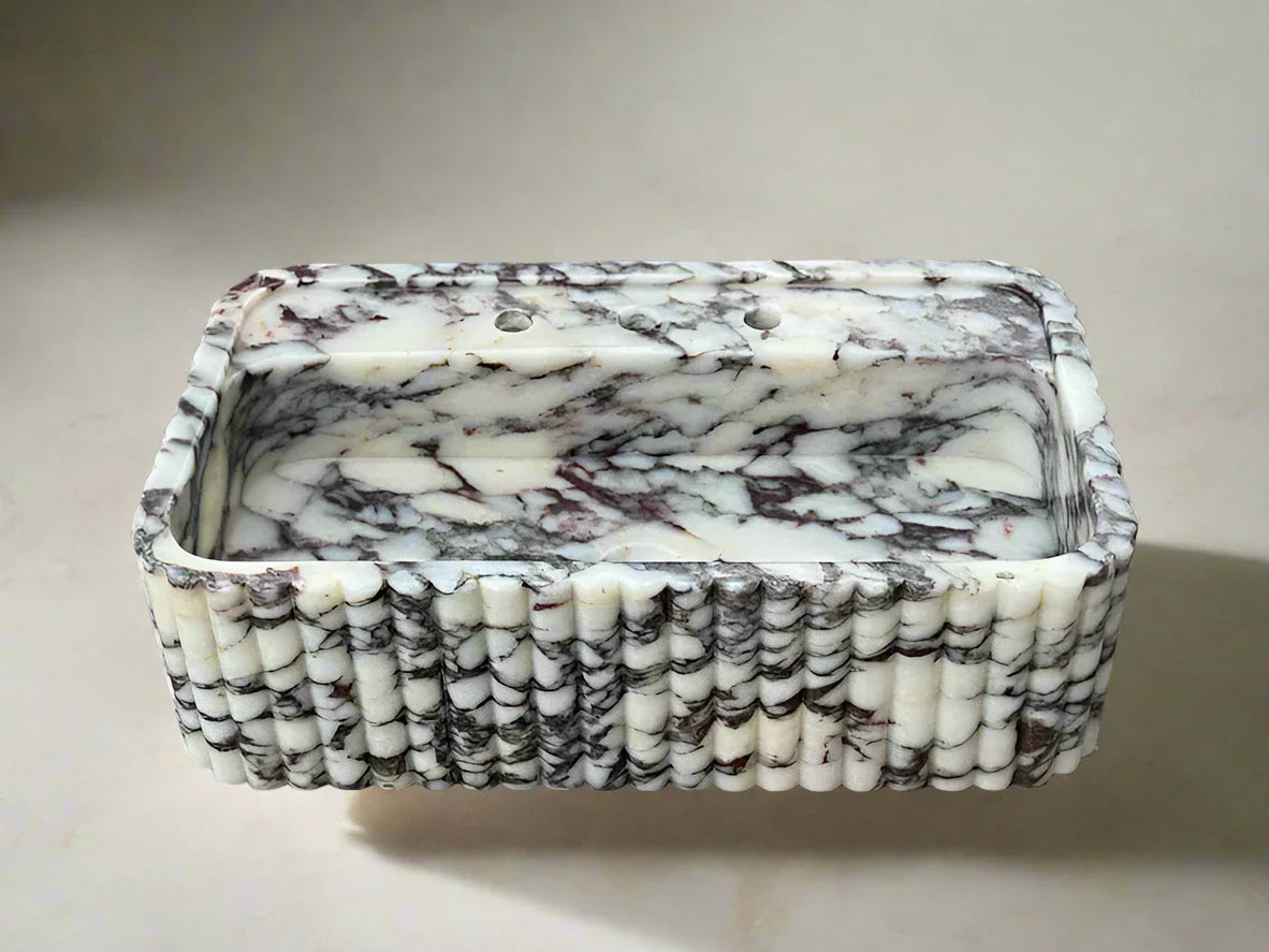 Luka Calacatta Viola ribbed marble sink