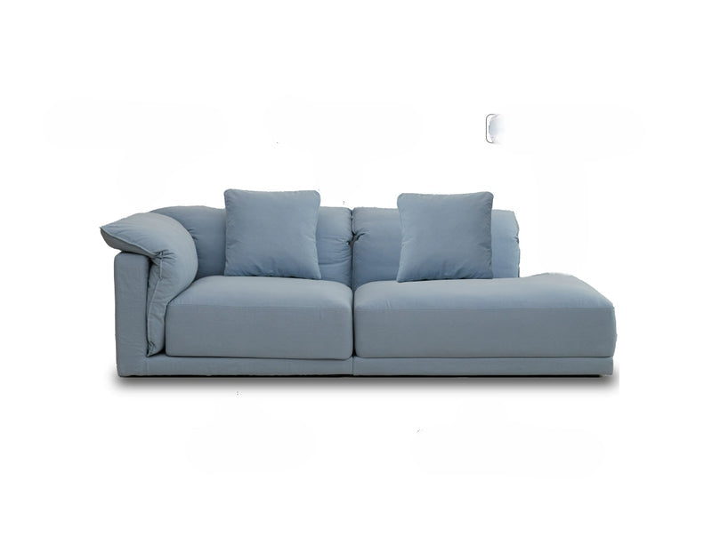 Blue Cotton and Linen Fabric Sofa Small Living Room Multi-person Removable and Washable Free Combination Module Straight Row