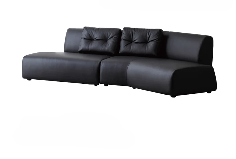 Home Leather Sofa Bevel Black Light Luxury High-end Designer Minimalist Modular Corner Special-shaped Sofa