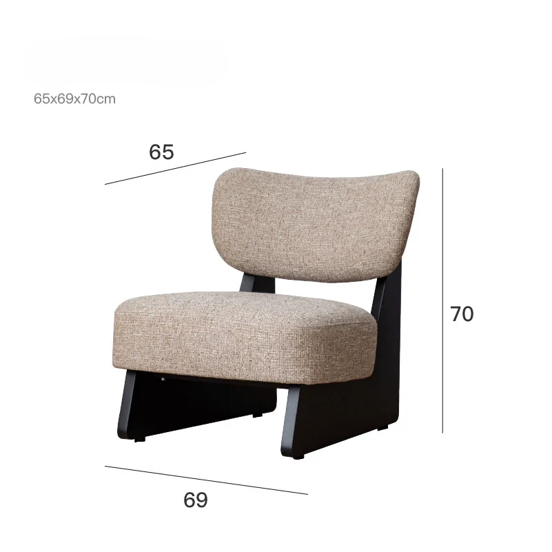 single sofa chair fabric medieval style Italian modern solid wood lazy chair leisure chair armchair