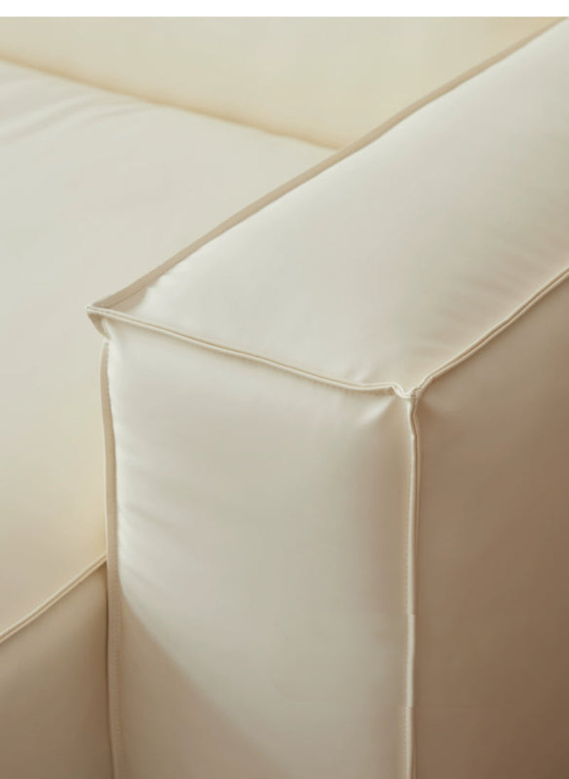 Home Furnishing Square Leather Sofa Module Combination Living Room Straight Leather Art Microfiber Leather Italian Minimalist Modern Simple