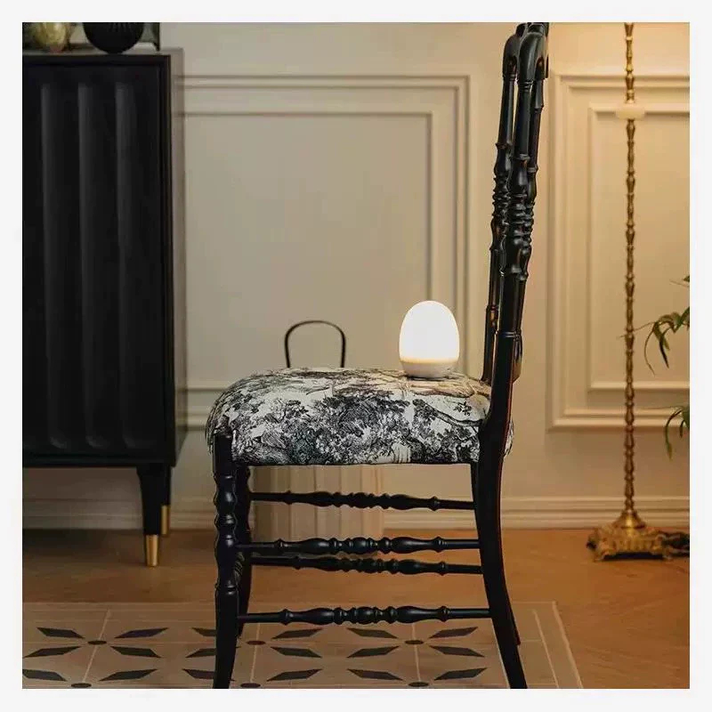 French medieval Napoleon chair solid wood dining chair American light luxury high-end soft pack retro dining table chair backrest chair