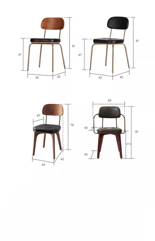 retro dining chair iron simple home