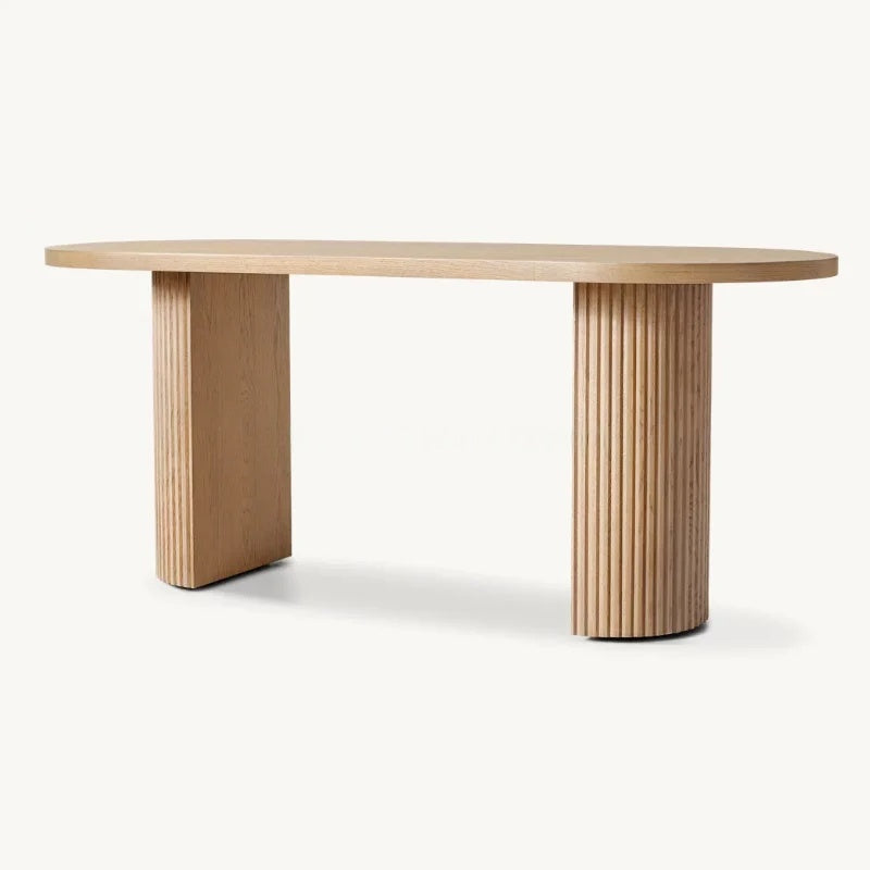 Contemporary Solid Oak Natural Finish Dining Table