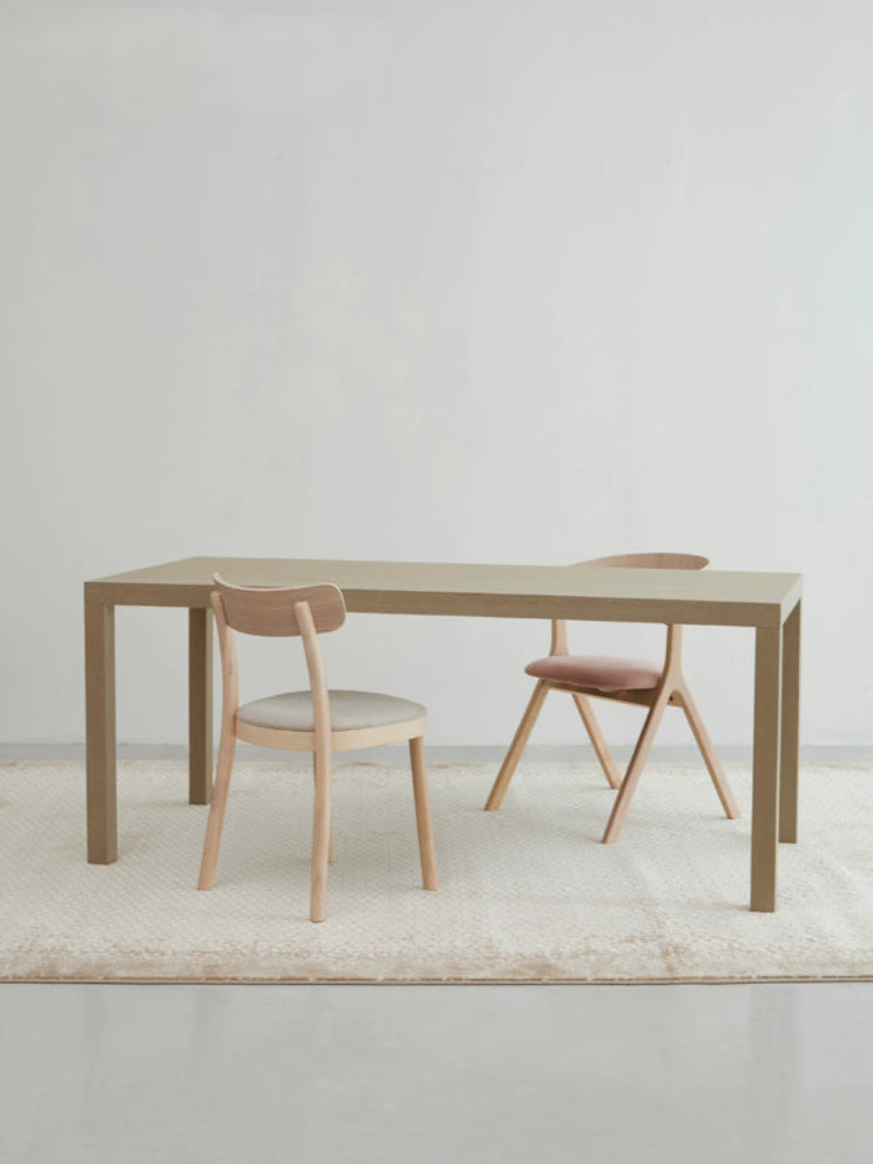 minimalist dining table ash solid wood high-end designer dining table and chair combination original wood color desk