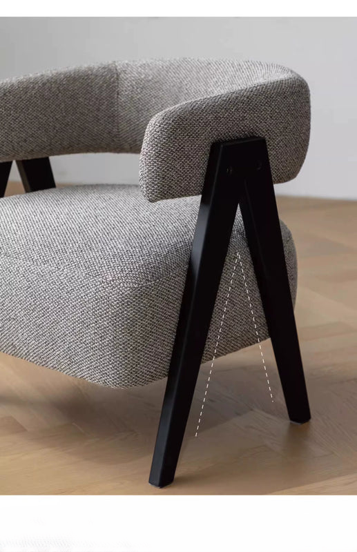 single sofa chair fabric medieval style Italian modern solid wood lazy chair leisure chair armchair