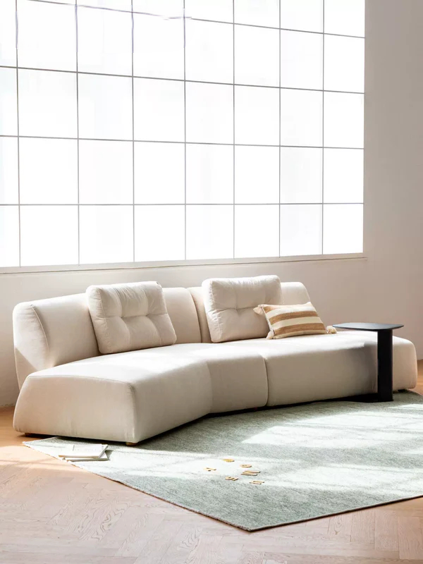 Home Leather Sofa Bevel Black Light Luxury High-end Designer Minimalist Modular Corner Special-shaped Sofa