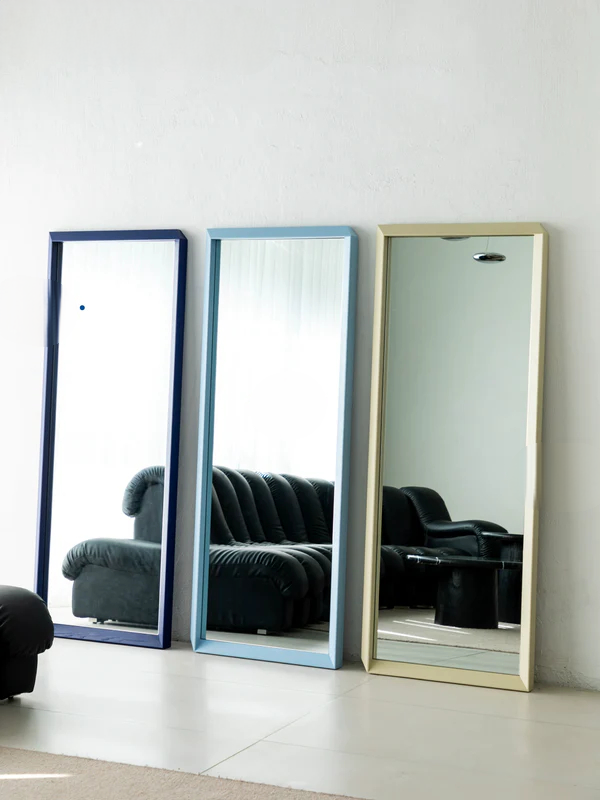 Home Furnishing solid wood full-length mirror floor modern simple clothing store fitting mirror small apartment colorful furniture