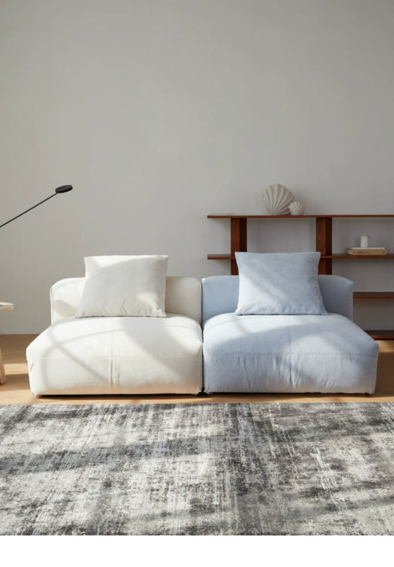Furnishing sofa small apartment modular sofa Nordic fabric removable and washable living room ins square sofa