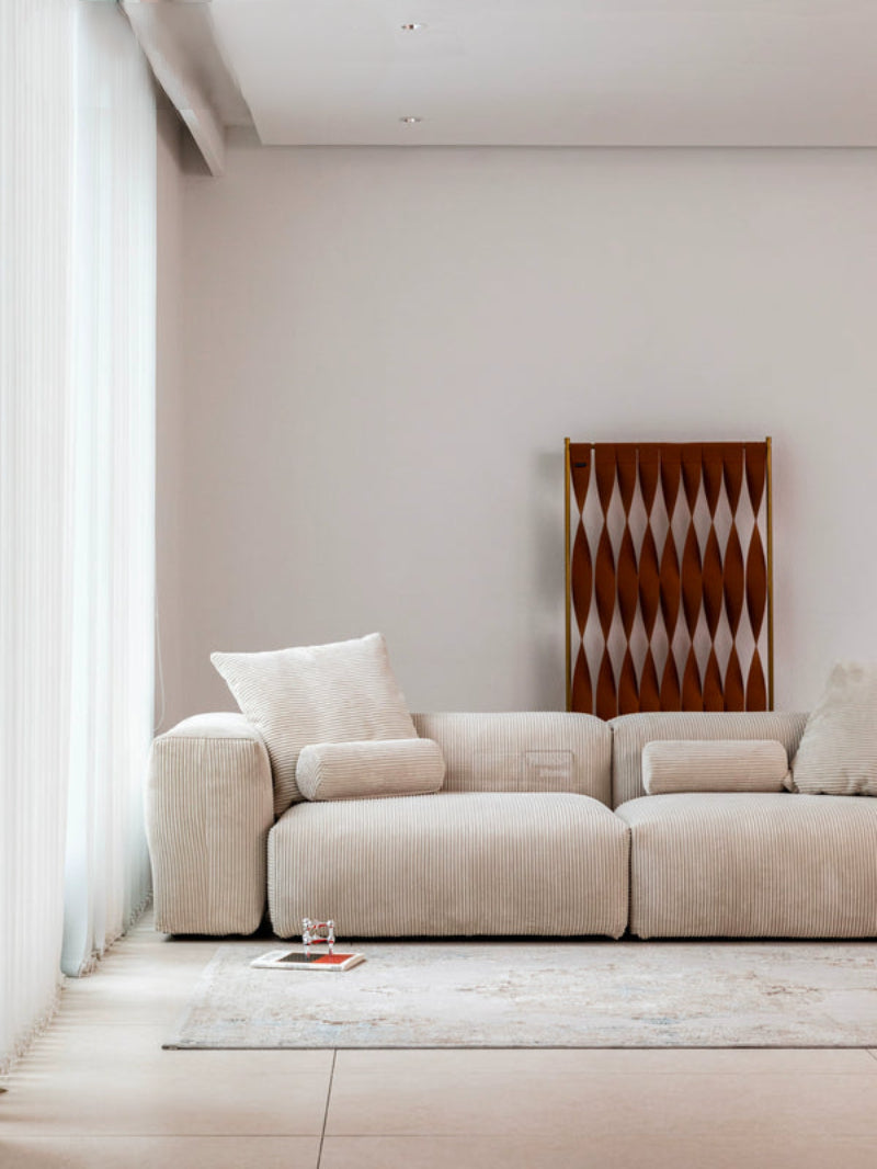 Home Furnishing Corduroy Sofa Bedroom Small Free Combination Living Room Minimalist Module Small Apartment Narrow Edition Sofa