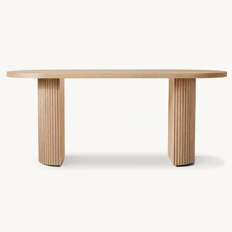Contemporary Solid Oak Natural Finish Dining Table