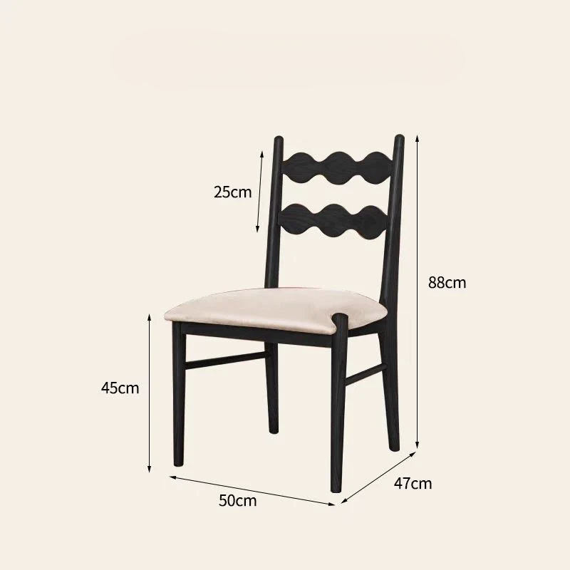French retro solid wood dining chair home small apartment soft armrest single chair living room net celebrity medieval style backrest chair