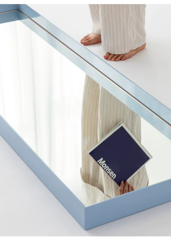 Musheng Home Furnishing original island mirror floor design ultra-clear full-length mirror home clothing store dressing mirror blue ins