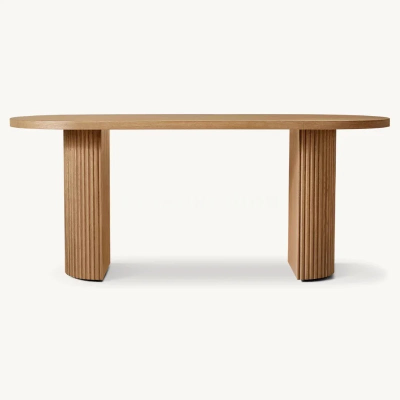 Contemporary Solid Oak Natural Finish Dining Table