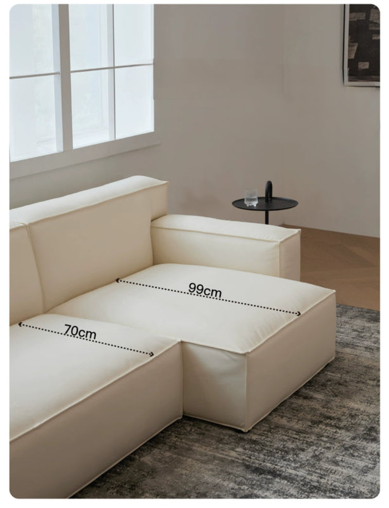 Home Furnishing Square Leather Sofa Module Combination Living Room Straight Leather Art Microfiber Leather Italian Minimalist Modern Simple