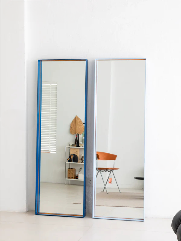 Musheng Home Furnishing original island mirror floor design ultra-clear full-length mirror home clothing store dressing mirror blue ins