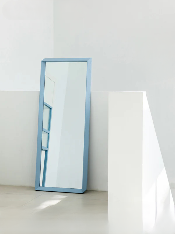 Home Furnishing solid wood full-length mirror floor modern simple clothing store fitting mirror small apartment colorful furniture