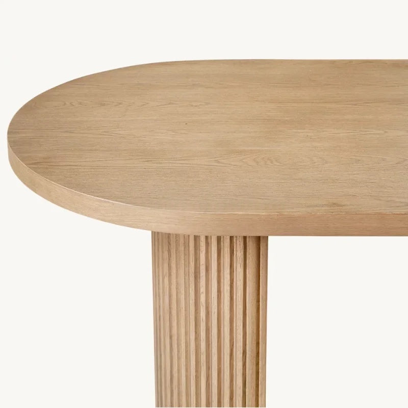 Contemporary Solid Oak Natural Finish Dining Table