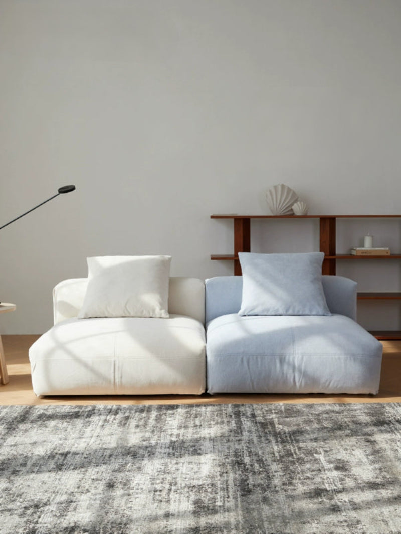 Furnishing sofa small apartment modular sofa Nordic fabric removable and washable living room ins square sofa