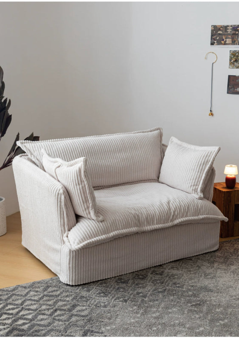 Musheng Home Fabric Single Sofa Living Room French Lazy Leisure Swivel Chair American Small Apartment Swivel Sofa Chair