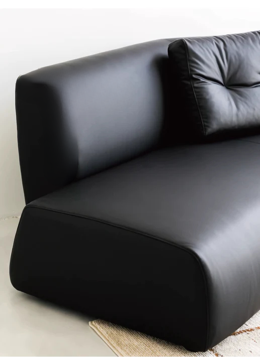 Home Leather Sofa Bevel Black Light Luxury High-end Designer Minimalist Modular Corner Special-shaped Sofa