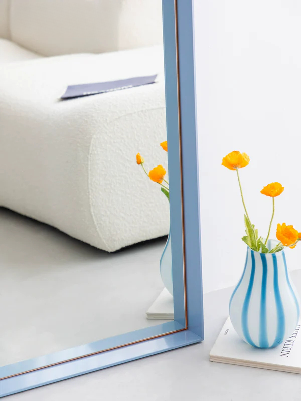 Musheng Home Furnishing original island mirror floor design ultra-clear full-length mirror home clothing store dressing mirror blue ins