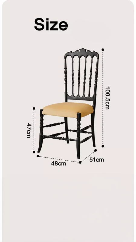 French medieval Napoleon chair solid wood dining chair American light luxury high-end soft pack retro dining table chair backrest chair