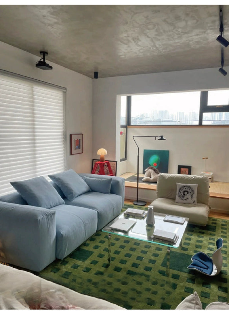 Furnishing sofa small apartment modular sofa Nordic fabric removable and washable living room ins square sofa