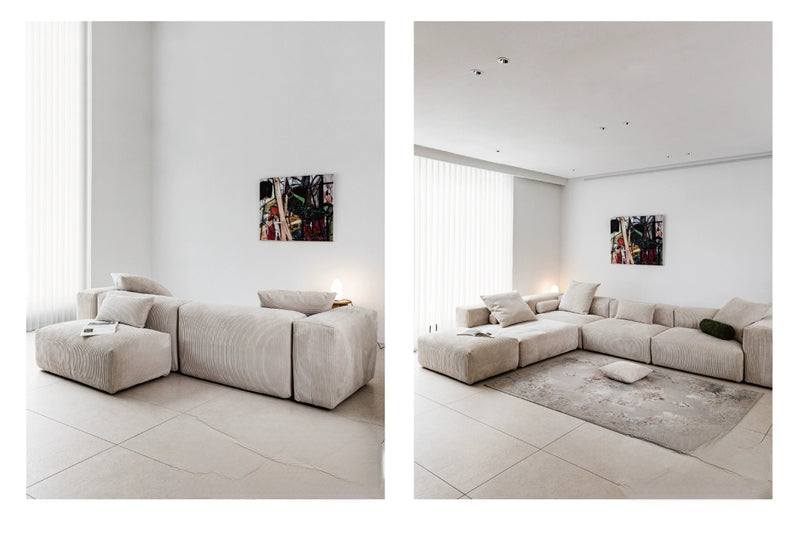 Home Furnishing Corduroy Sofa Bedroom Small Free Combination Living Room Minimalist Module Small Apartment Narrow Edition Sofa