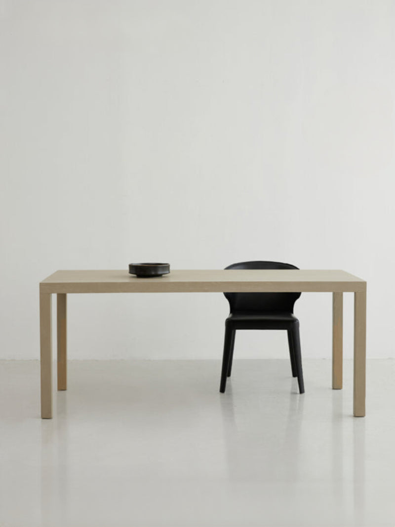 minimalist dining table ash solid wood high-end designer dining table and chair combination original wood color desk