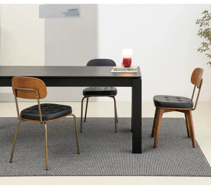 retro dining chair iron simple home