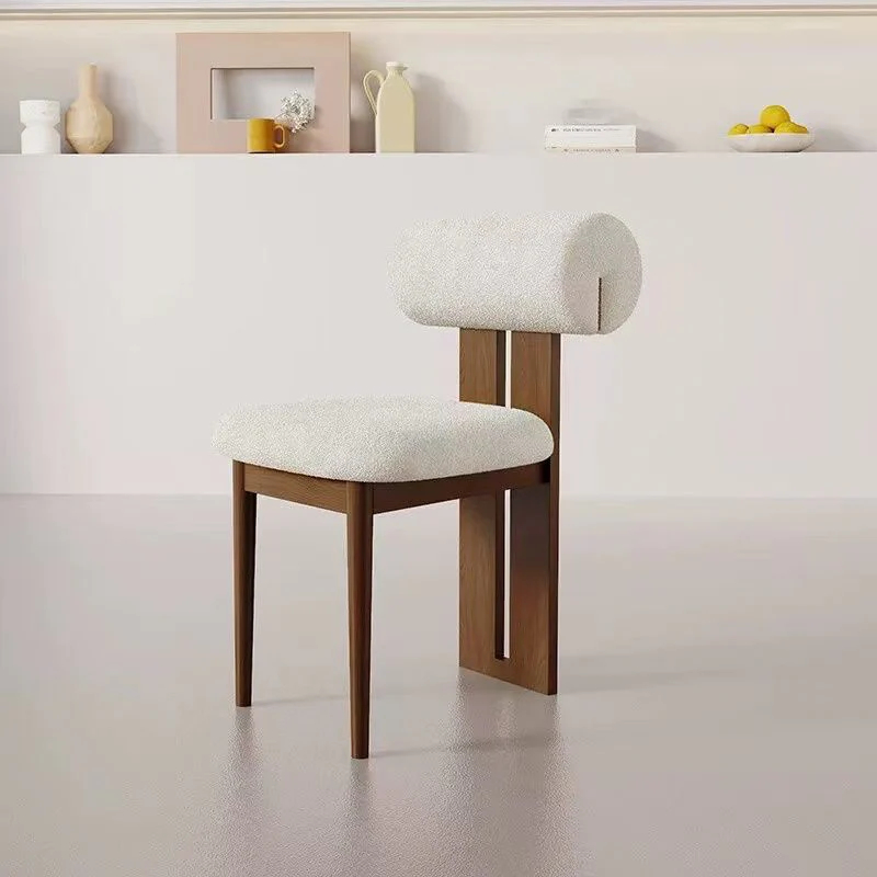 solid wood fabric dining chair casual simple dressing table chair