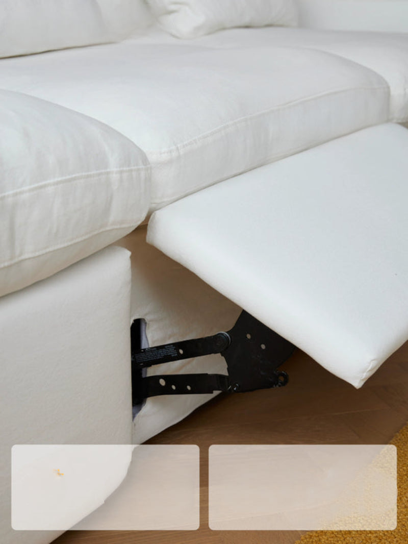 Home Furnishing Cloud Sofa Electric Style Removable and Washable Linen Fabric Down Sofa Can Be Lifted or Sleeped
