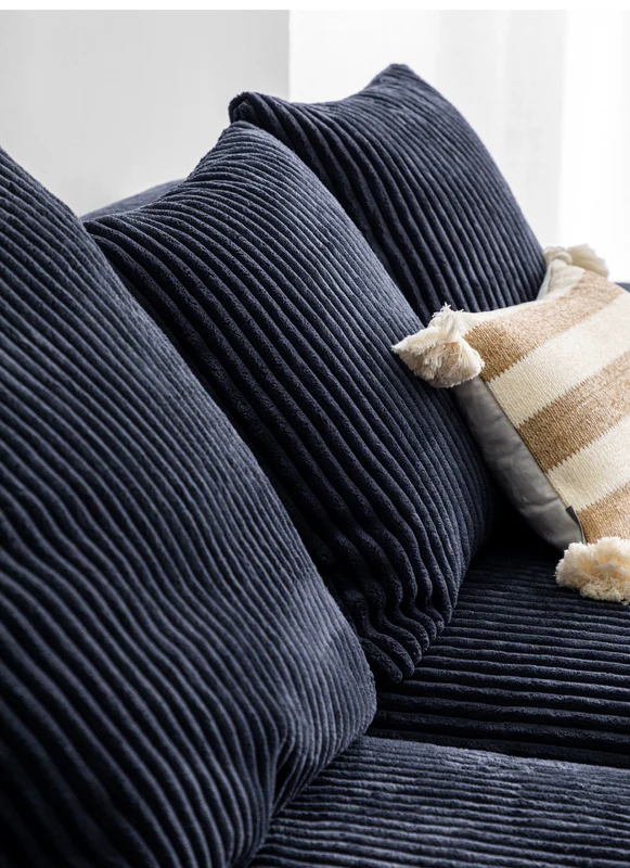 Home Furnishing Corduroy Fabric Modular Sofa Dark Blue Minimalist Free Combination Living Room Small Apartment Tofu Block