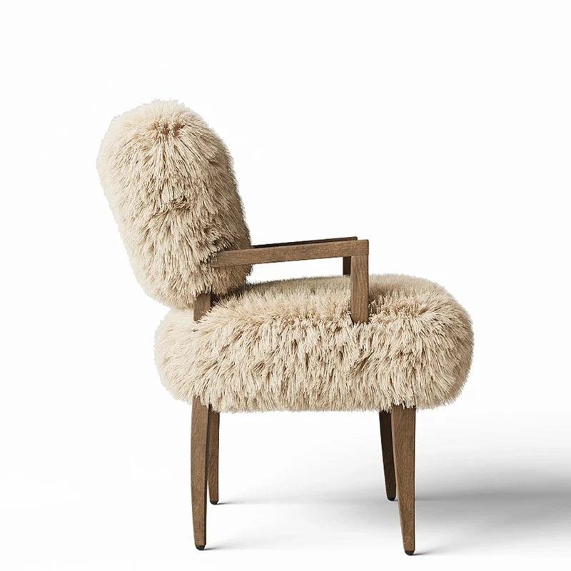 Modern Home Furniture Living Room Sofa Chair Set Wrapped in Luxury Woolen Dining Room Armchair