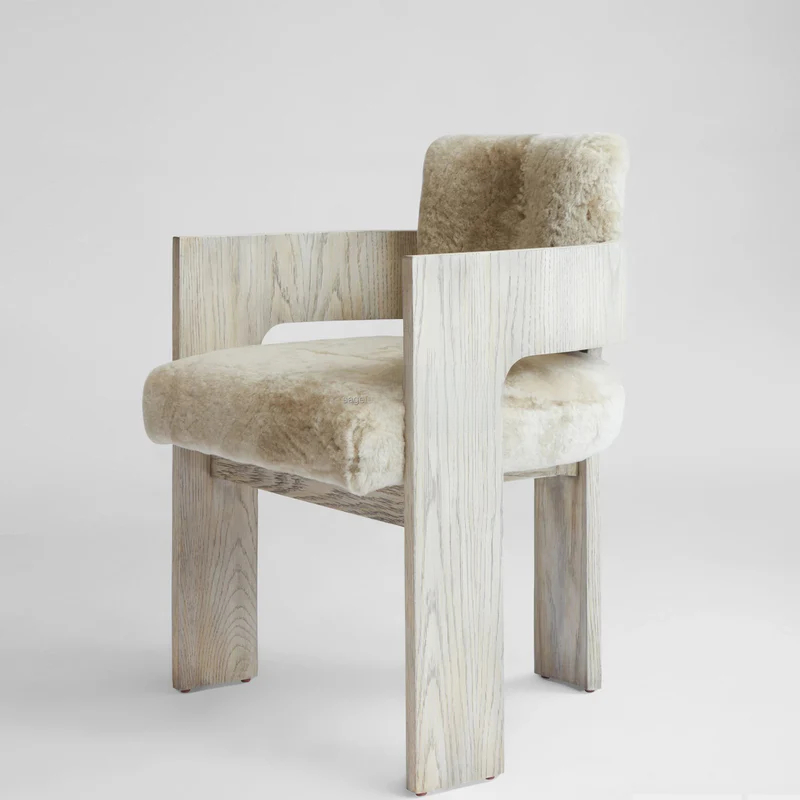 Light Luxury Simple Design Indoor Kitchen Furniture Solid Wood Customized Leisure Chair Dining Chair