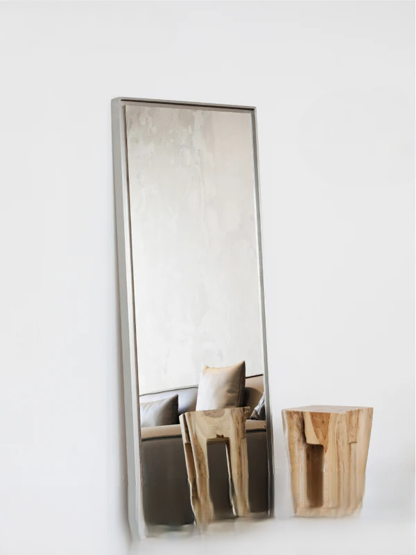 full-length dressing mirror floor-standing full-length mirror home ins designer stainless steel mirror anti-dumping