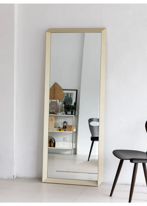 Home Furnishing solid wood full-length mirror floor modern simple clothing store fitting mirror small apartment colorful furniture