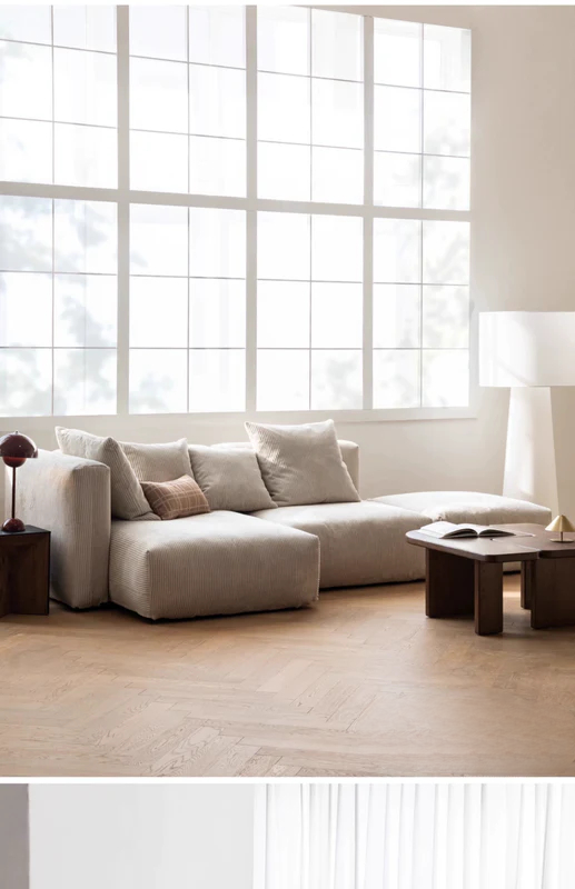 Home Furnishing Corduroy Fabric Sofa Module Combination Nordic Simple Living Room Removable and Washable Tofu Block Sofa