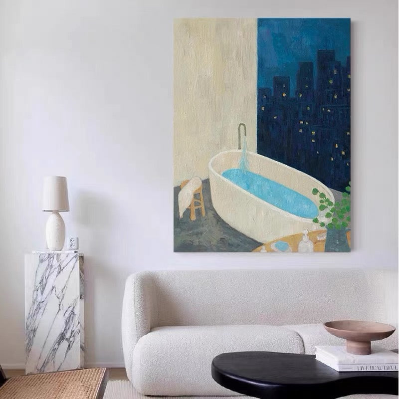 original oil painting "Quiet Night" Silent Wind Decorative Painting Sofa Background Wall Living Room Hanging Painting Handmade
