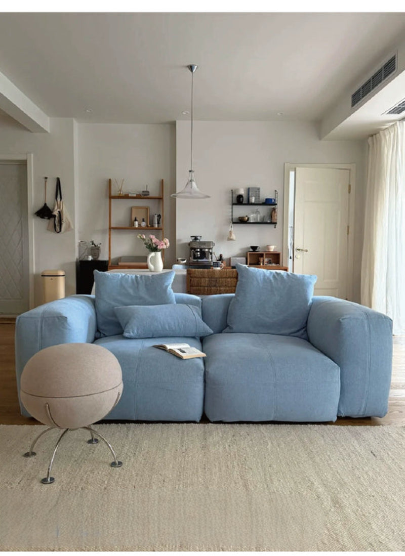 Furnishing sofa small apartment modular sofa Nordic fabric removable and washable living room ins square sofa