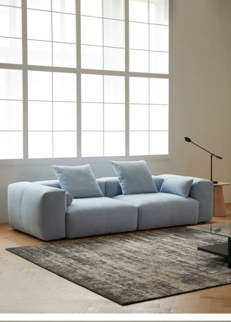 Furnishing sofa small apartment modular sofa Nordic fabric removable and washable living room ins square sofa