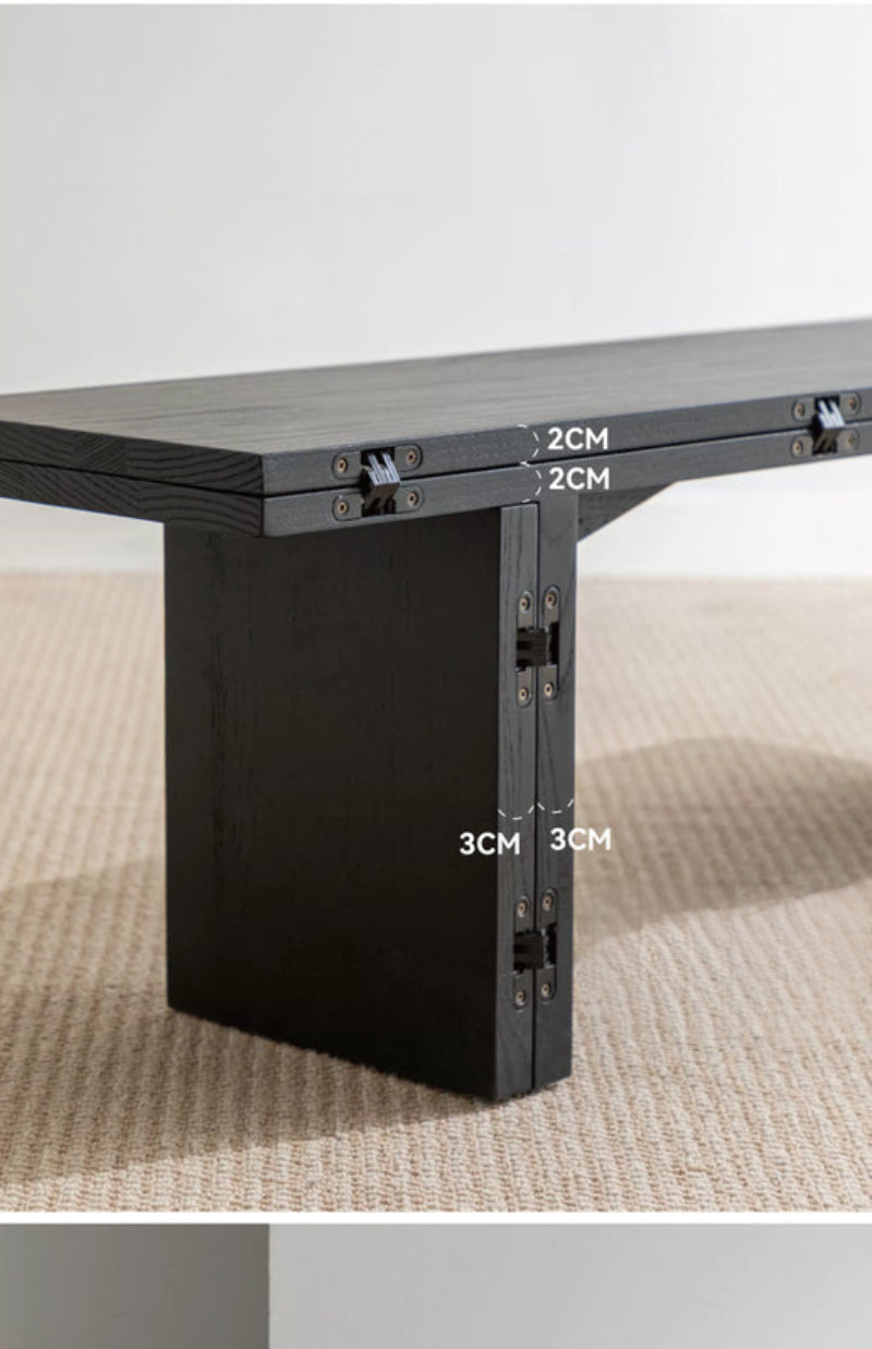 coffee table black solid wood foldable multifunctional