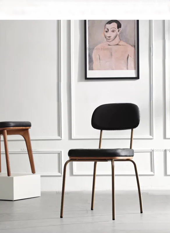 retro dining chair iron simple home