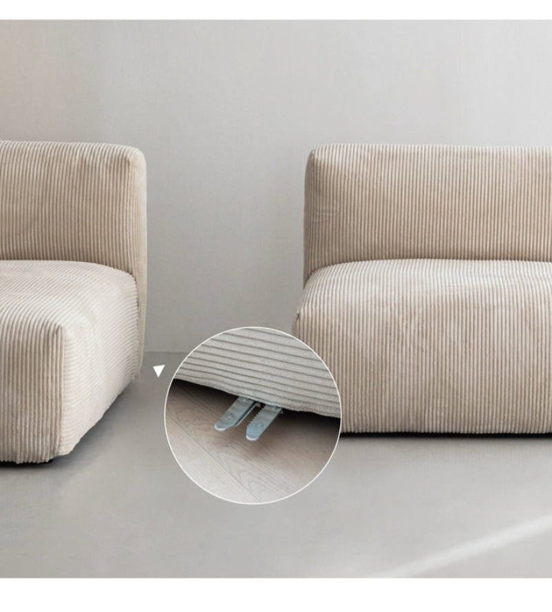 Home Furnishing Corduroy Sofa Bedroom Small Free Combination Living Room Minimalist Module Small Apartment Narrow Edition Sofa