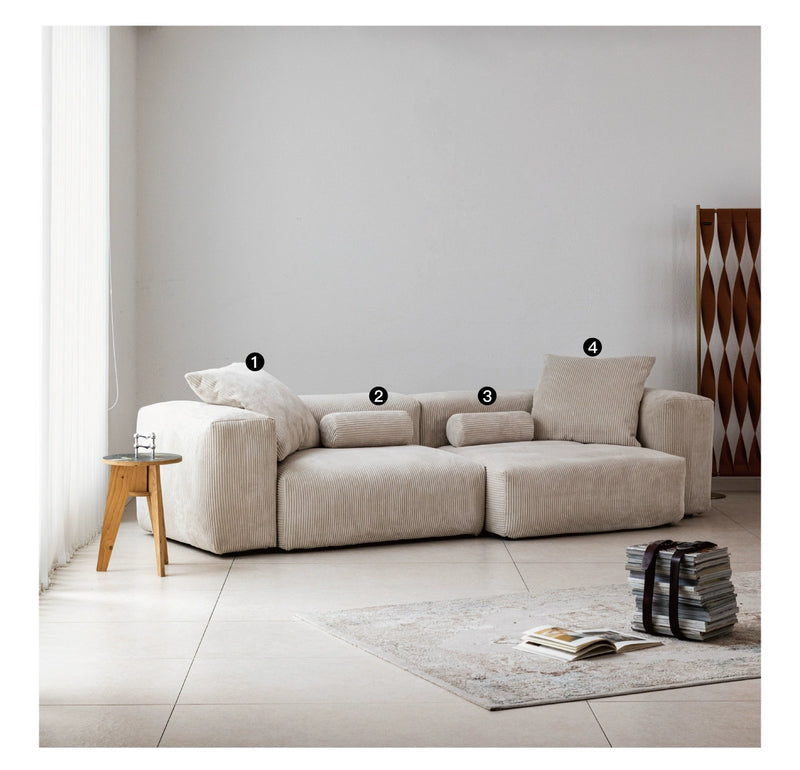 Home Furnishing Corduroy Sofa Bedroom Small Free Combination Living Room Minimalist Module Small Apartment Narrow Edition Sofa