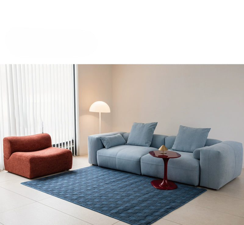 Furnishing sofa small apartment modular sofa Nordic fabric removable and washable living room ins square sofa