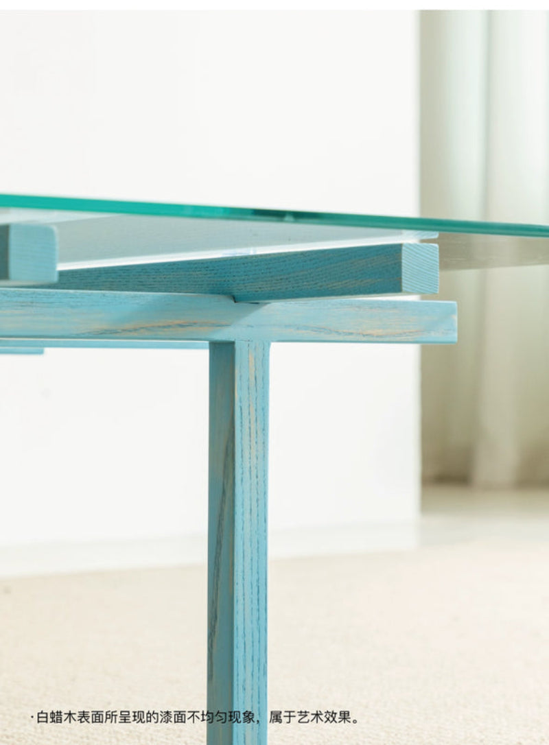 solid wood maze coffee table glass