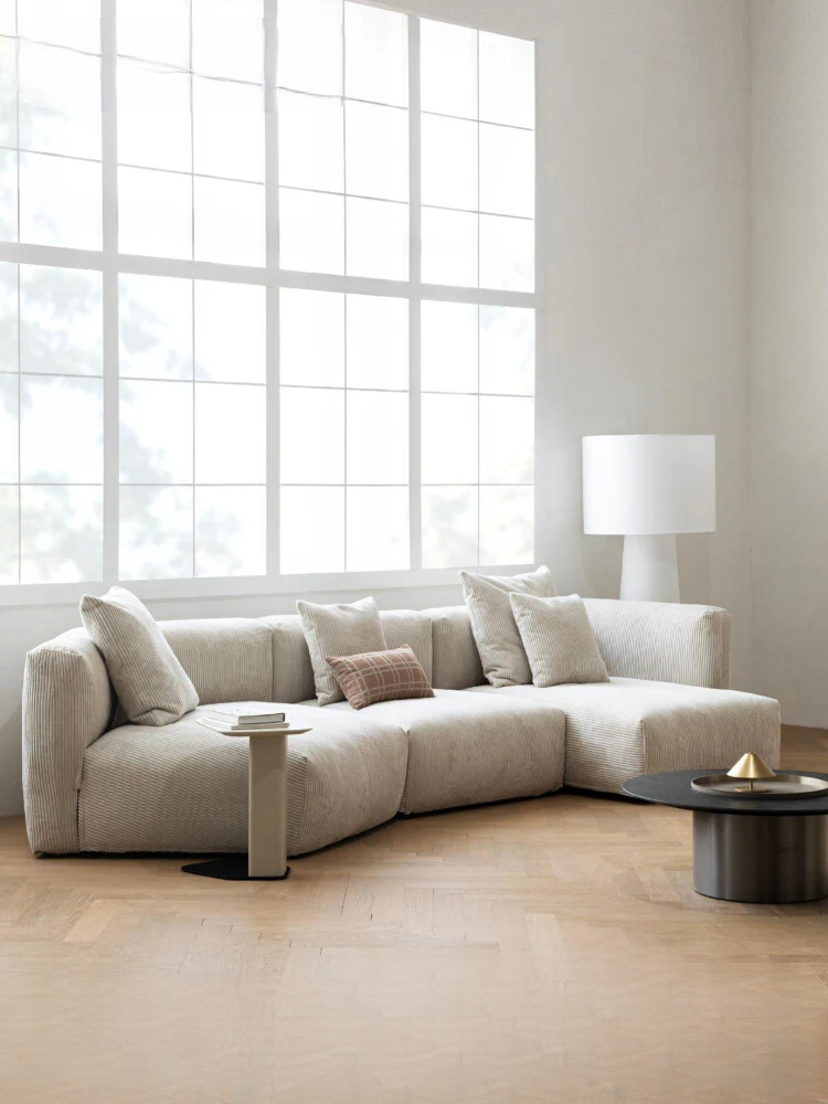 Home Furnishing Corduroy Fabric Sofa Module Combination Nordic Simple Living Room Removable and Washable Tofu Block Sofa