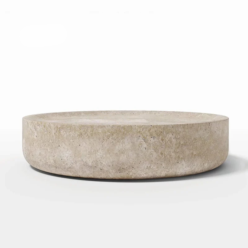 Modern Polished Beige Travertine Table Natural Stone High Quality, Durable for Villa Application